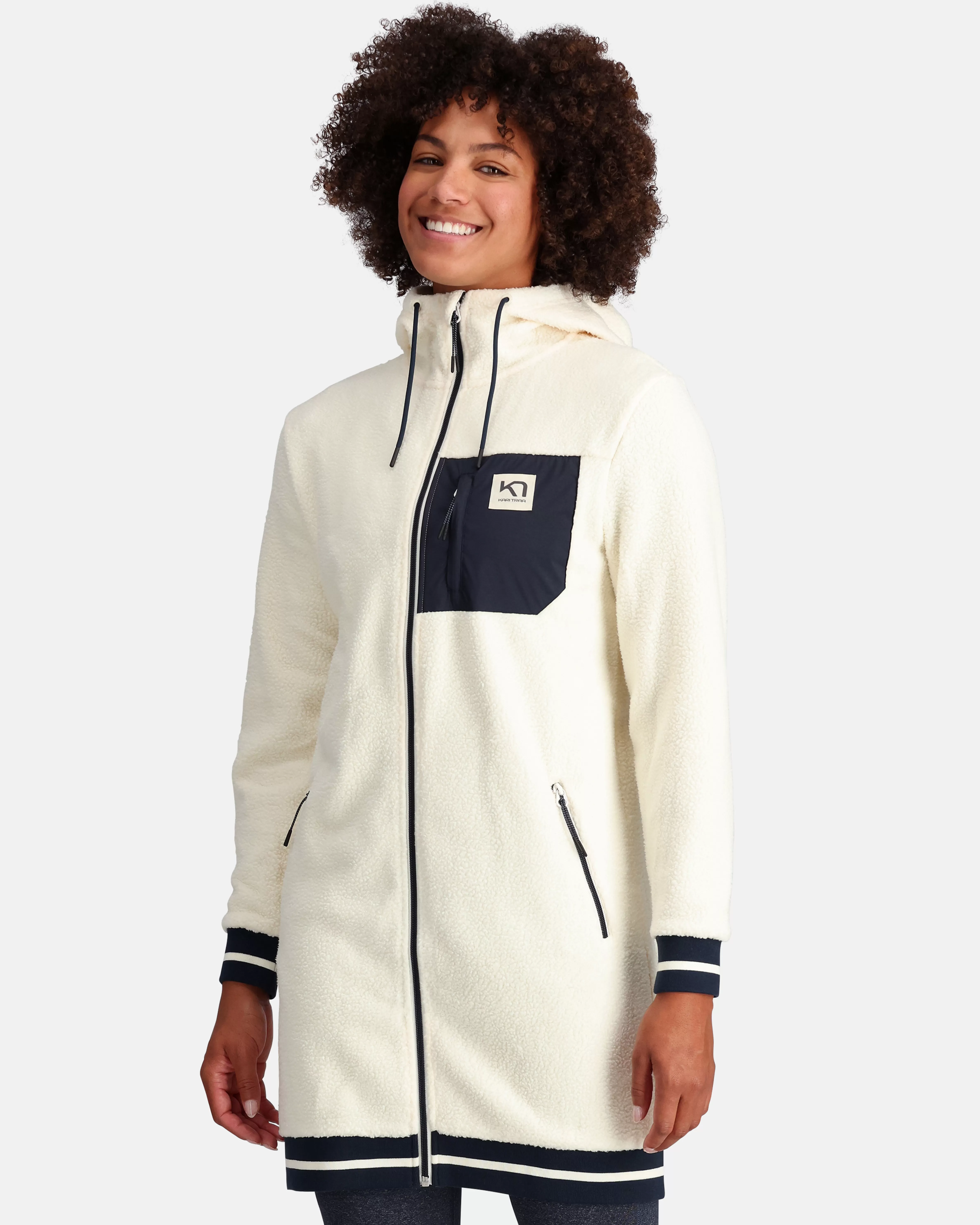 Hettegensere | Fleece>Kari Traa Røthe L Hood- Fleecejakke Natural White