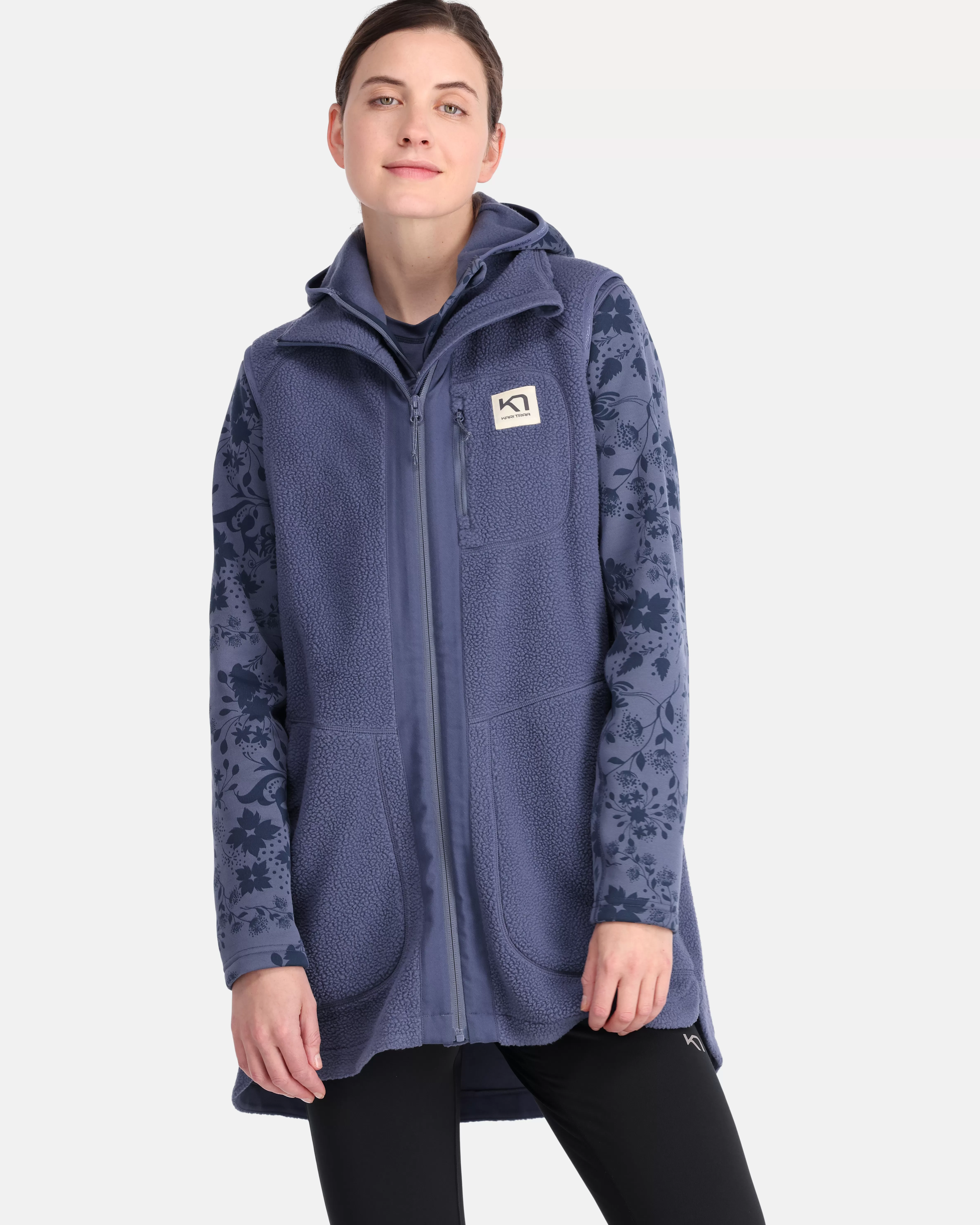 Fleece | Vester>Kari Traa Sanne Fleecevest- Lang Moon Blue