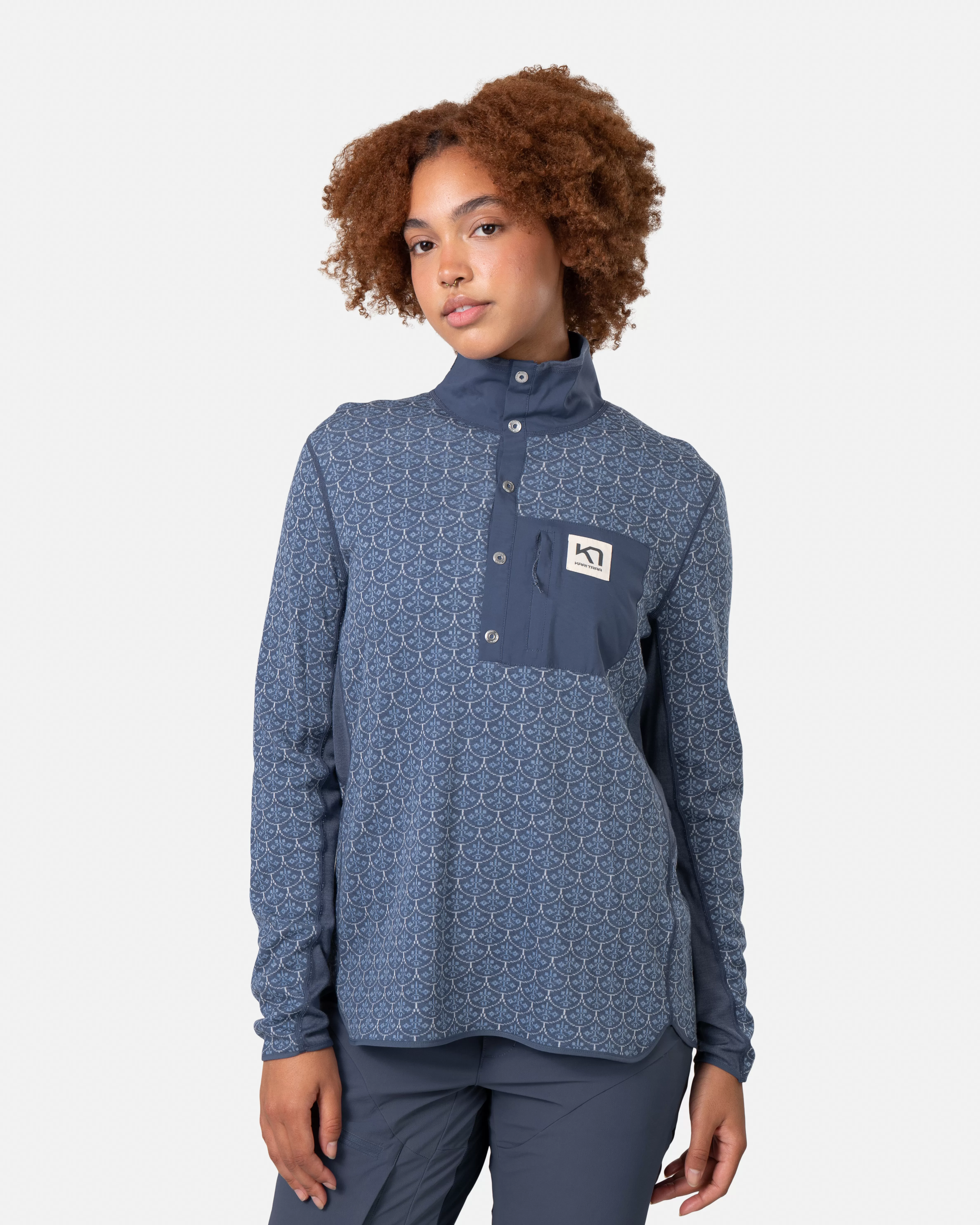 Ullgensere | Ullgensere>Kari Traa Sanne Light Wool Half Zip Moon Blue