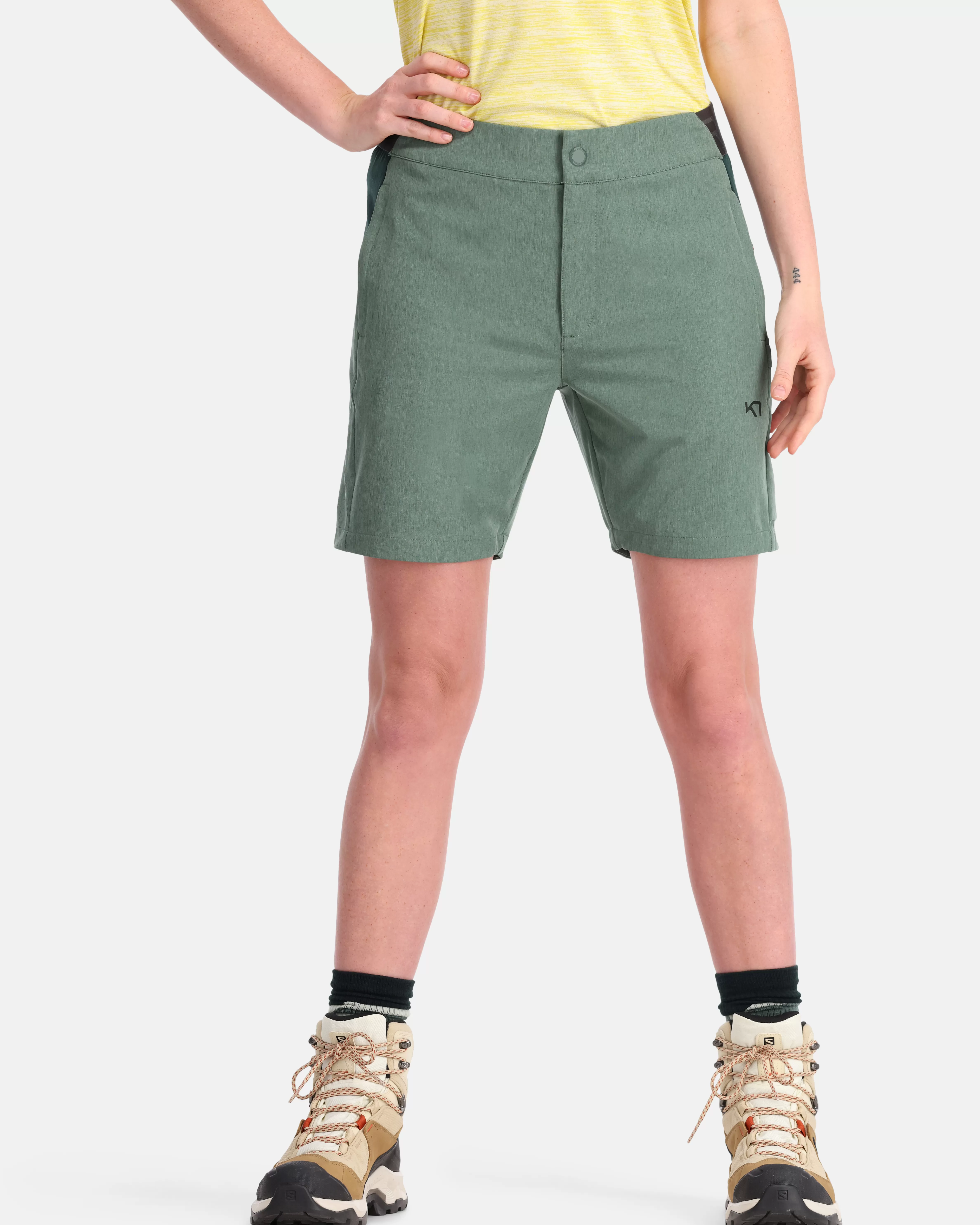 Shorts Og Skjørt>Kari Traa Sanne Trail Shorts 7in Murk Green