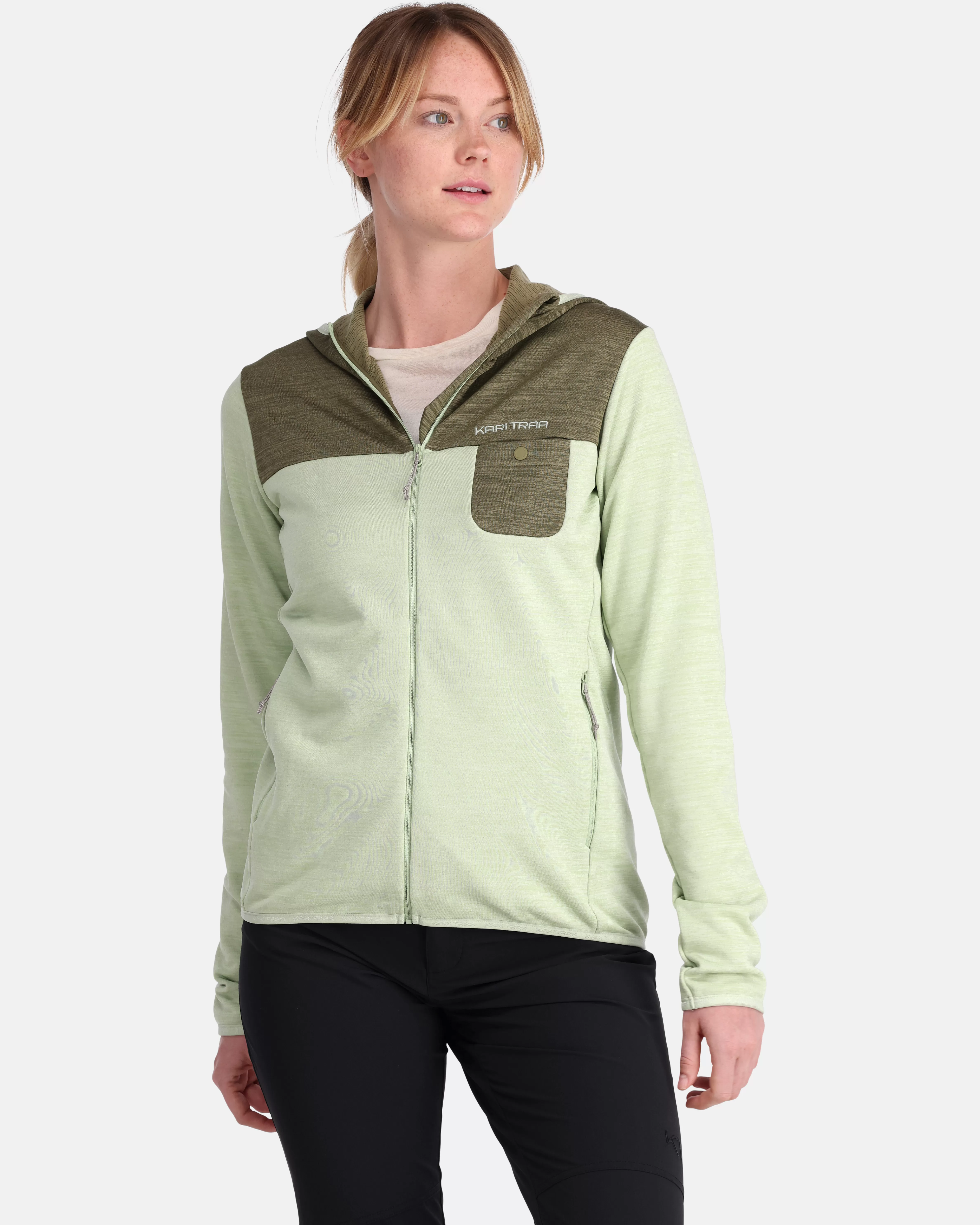 Hettegensere | Fleece>Kari Traa Sanne Tur Mellomlag Light Dusty Green