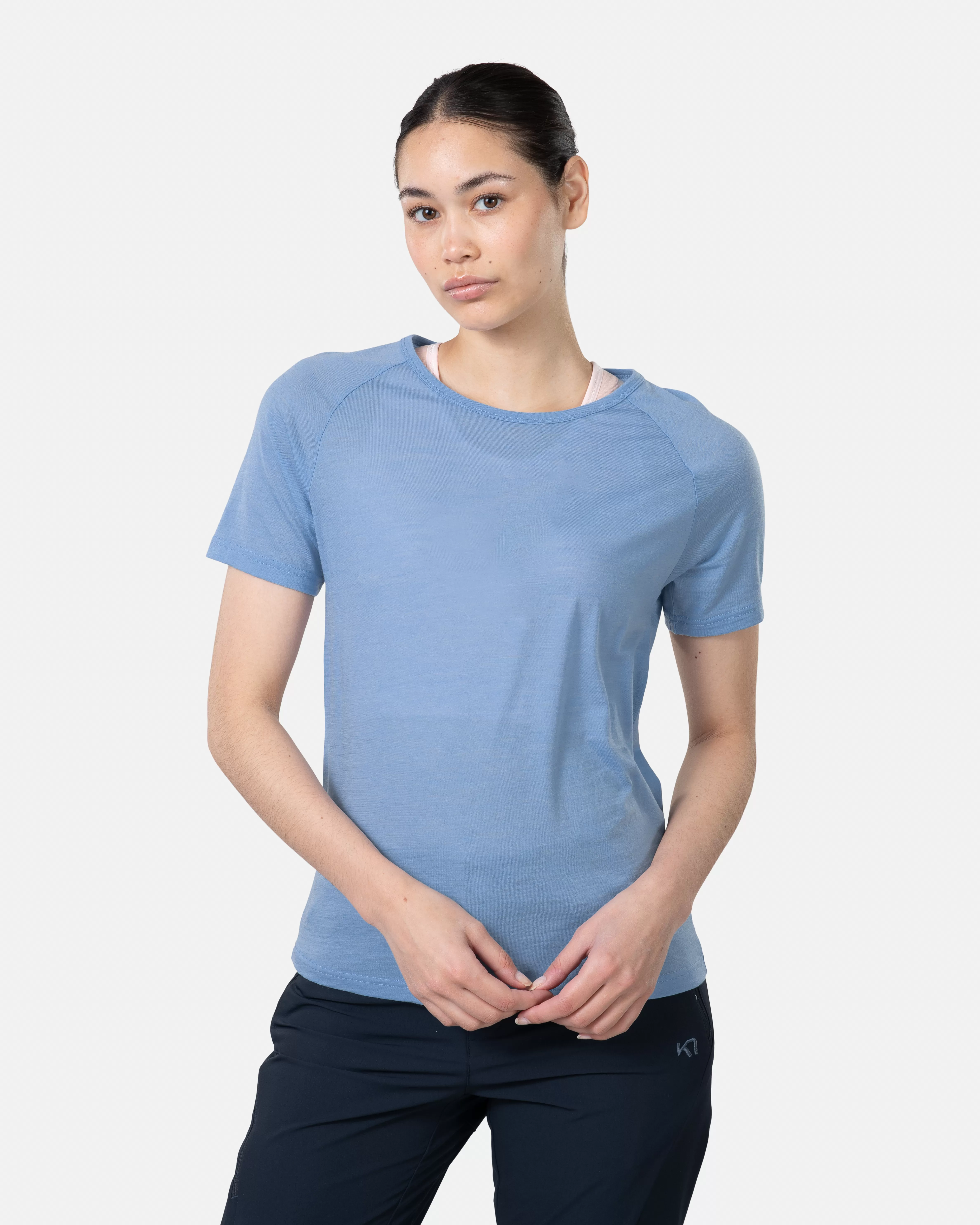 Ull t-skjorter | T-skjorter og Topper>Kari Traa Sanne Wool T-Skjorte PASTEL LIGHT BLUE