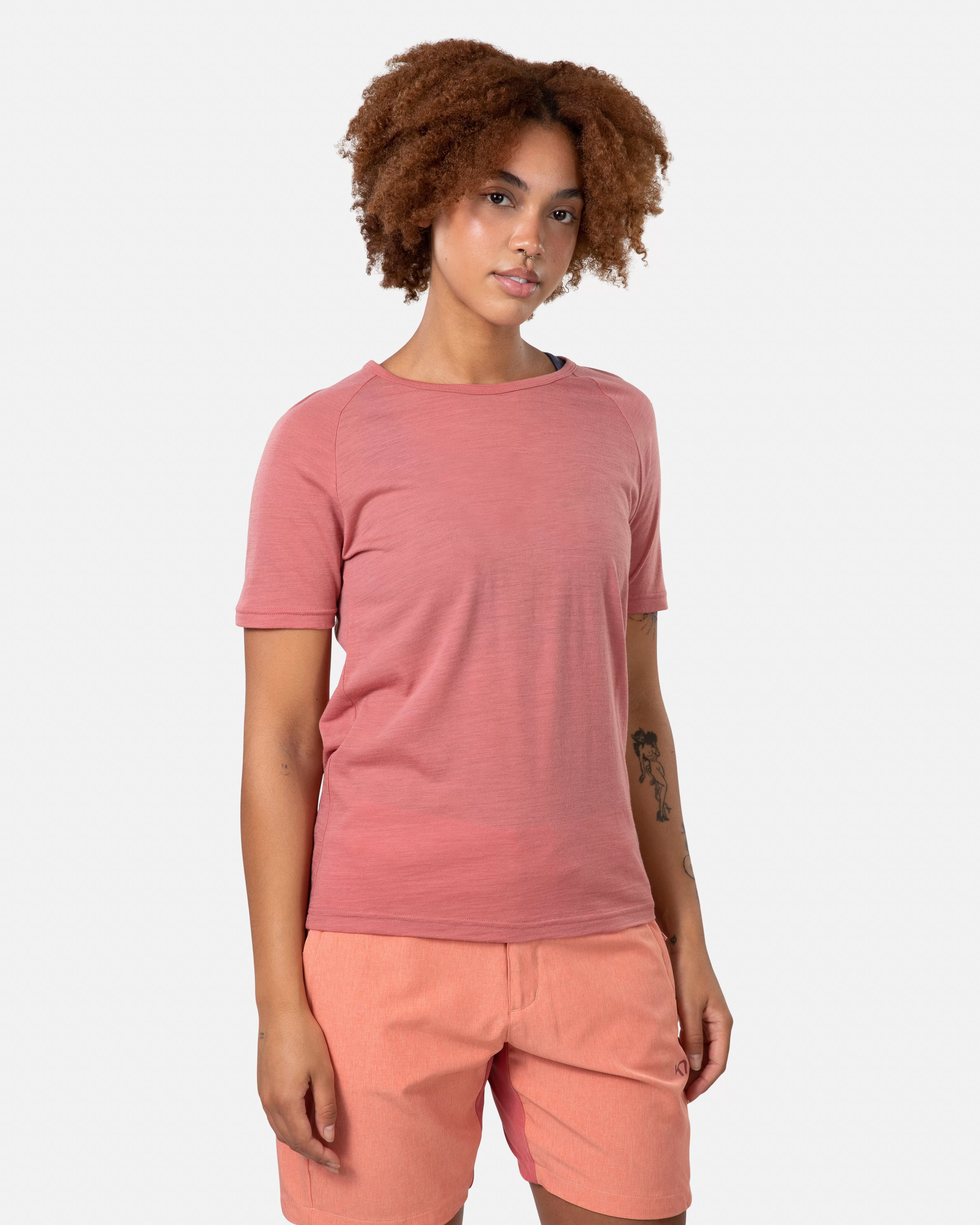 Ull t-skjorter | T-skjorter og Topper>Kari Traa Sanne Wool T-Skjorte Cedar Pink