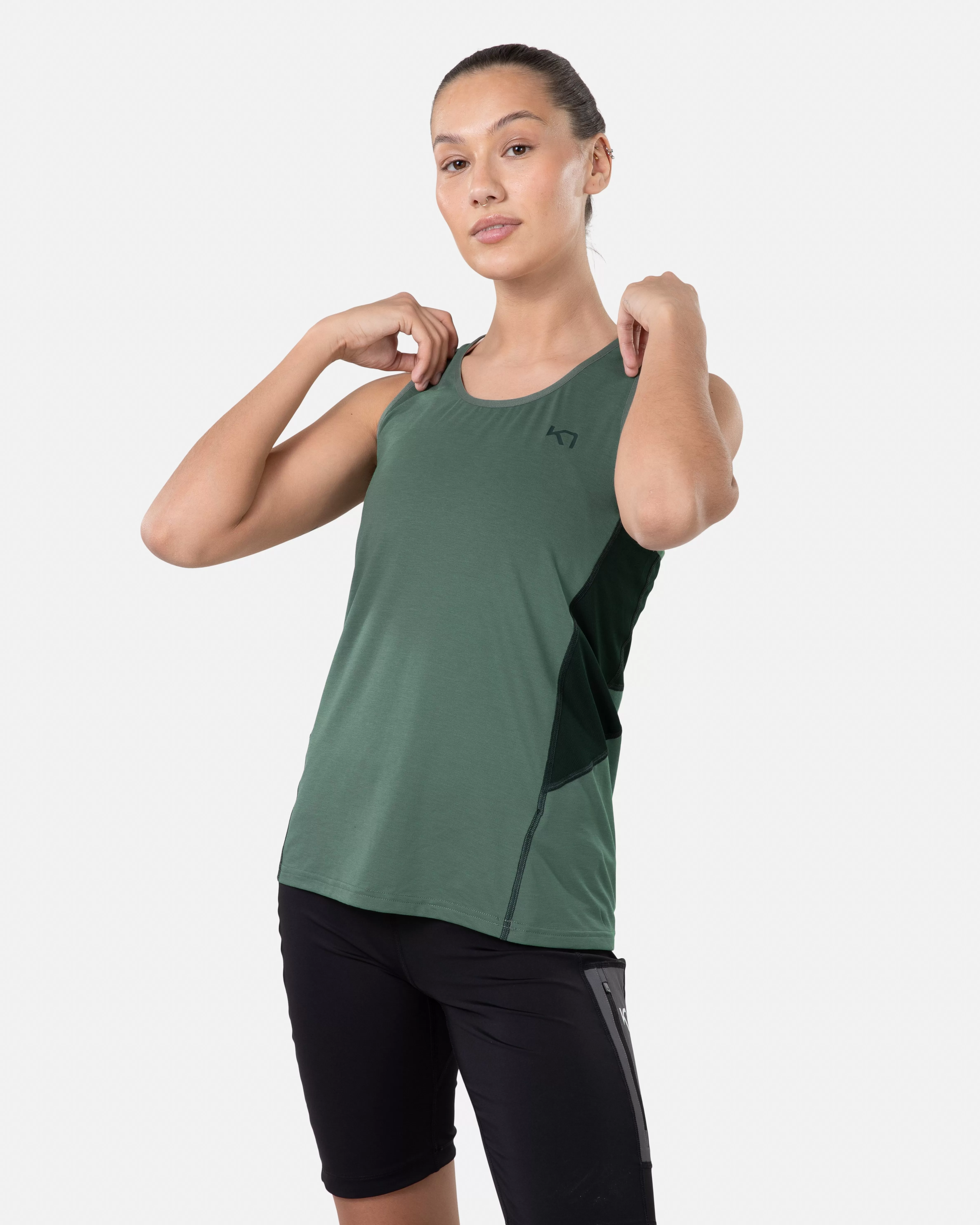 Ullsinglet | T-skjorter og Topper>Kari Traa Sval Singlet Murk Green