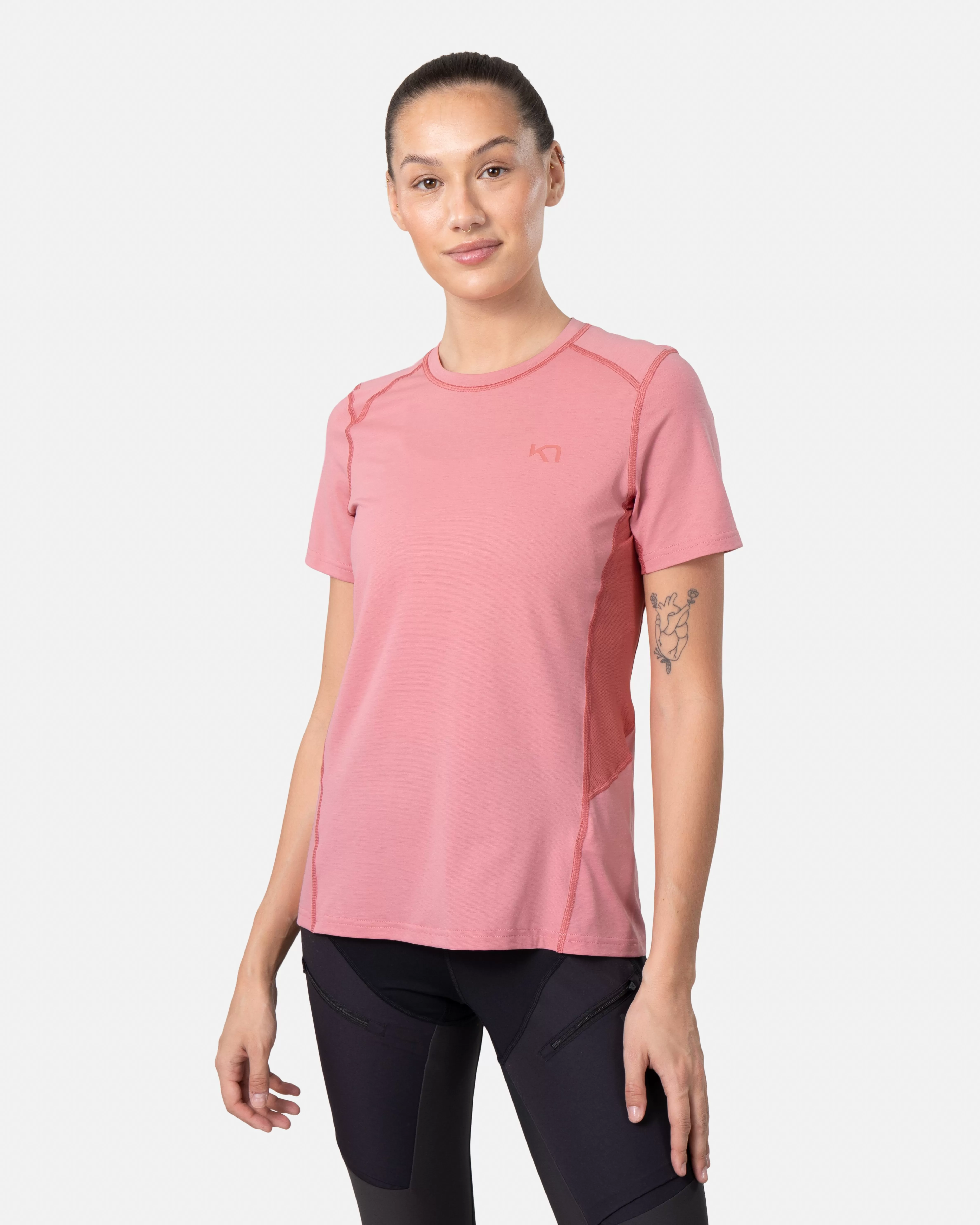 Ull t-skjorter | Superundertøy>Kari Traa Sval T-Skjorte PASTEL DUSTY PINK