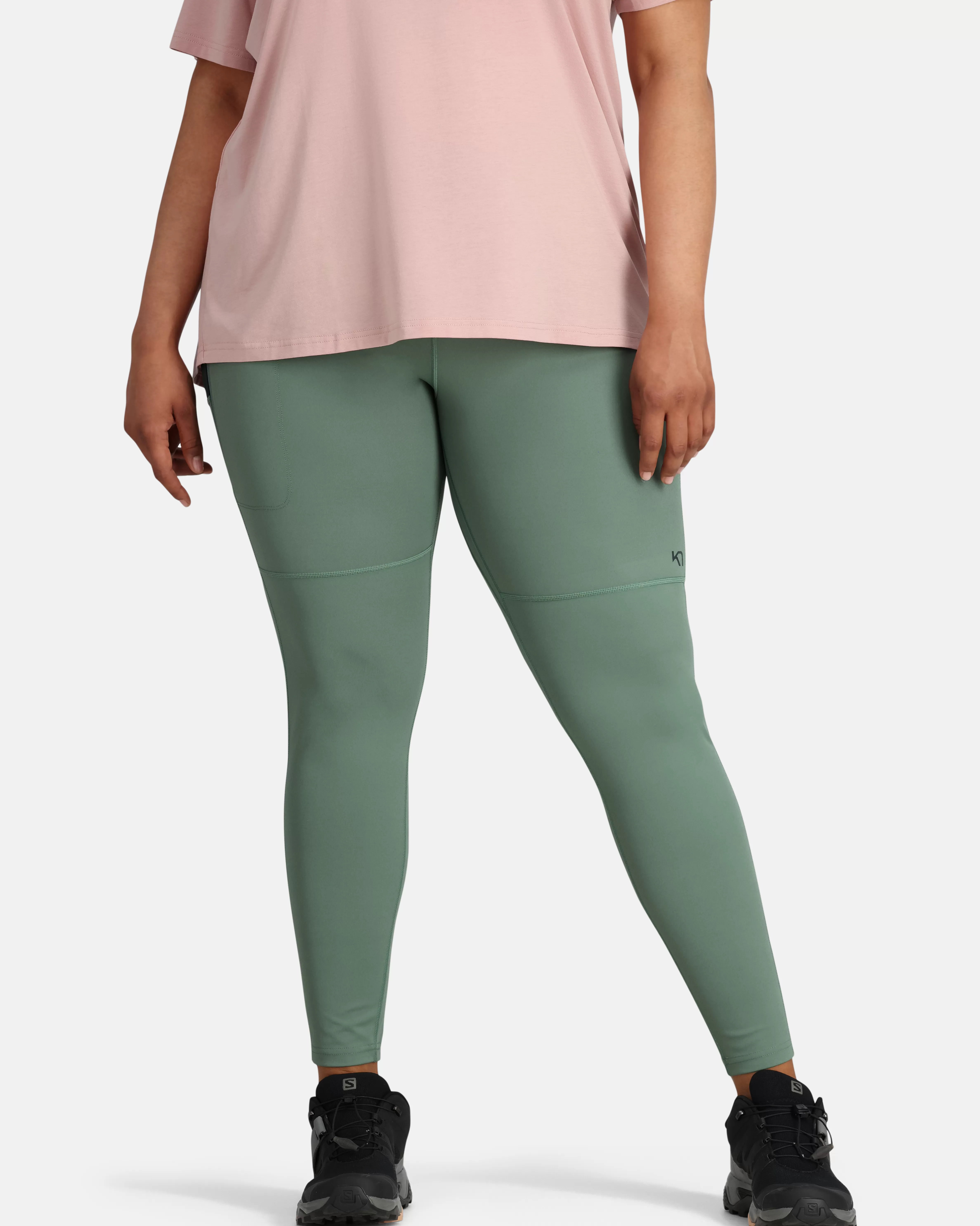 Turtightser og treningstightser>Kari Traa Thale Tights Plus Size Murk Green